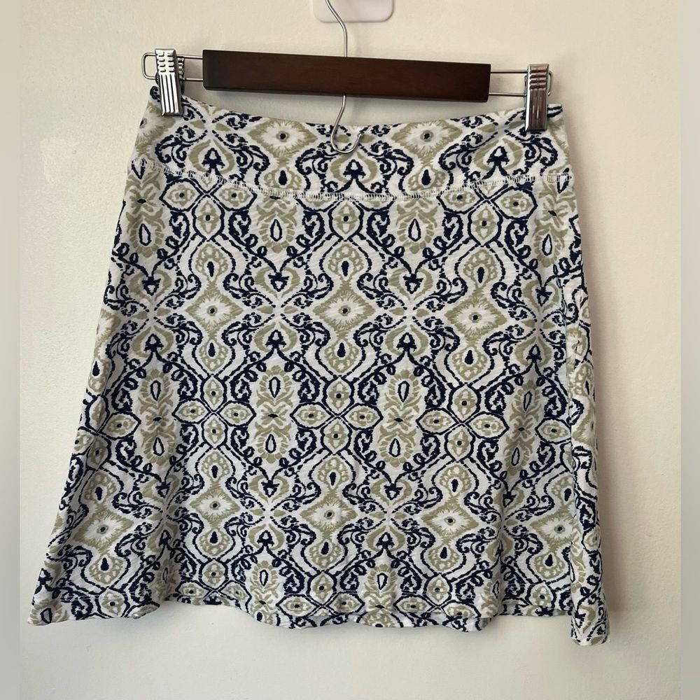 Fresh Produce Women’s A-Line Geometric Print Mini Skirt Blue Green White Size XS